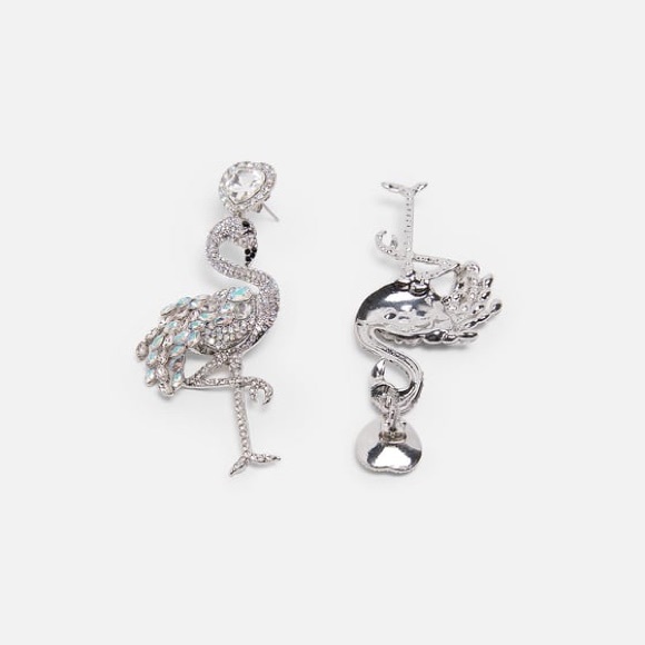 Zara sparkling flamingo earrings - Picture 3 of 5